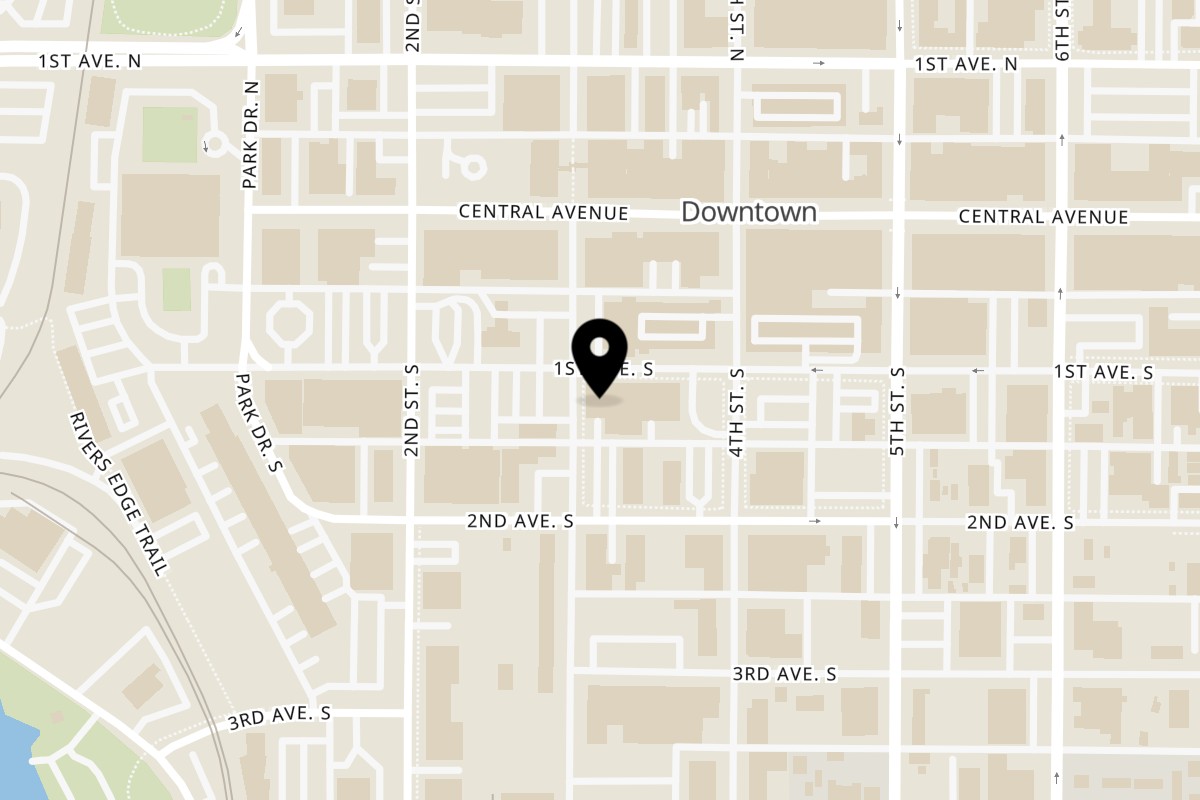 Map showing the location of Xochitl Cocina & Tequila on 300 1st Ave S in Great Falls